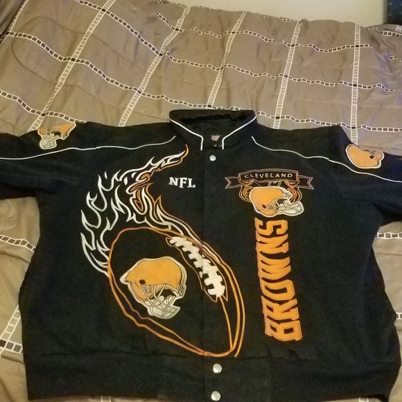 Cleveland browns denim button up jacket - Picture 2 of 2